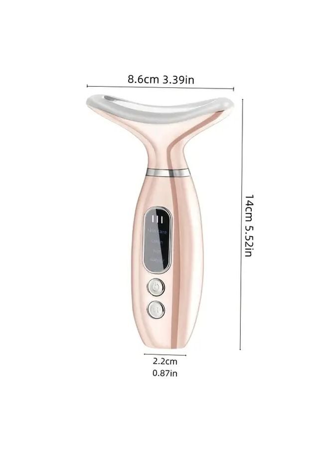 Golden Facial Neck Massager with Hot Compress Vibration Beauty Device for Women - Image 2